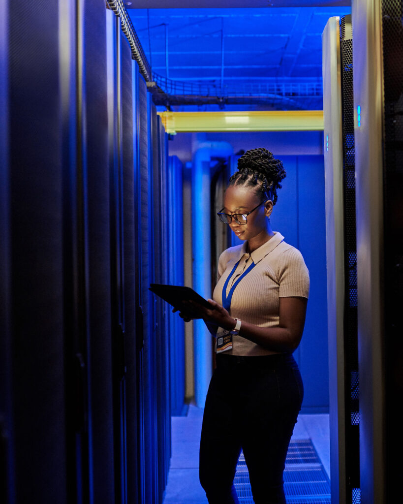 Use of digital tablet being used in a data centre environment